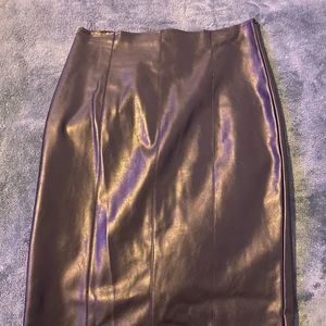Black Faux Leather Skirt